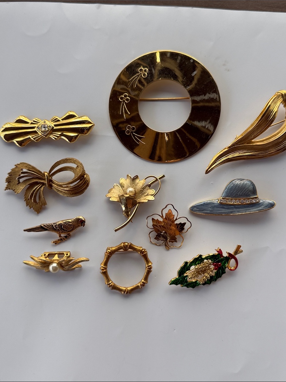 Vintage lot 11 Assorted Top 3 Signed Enamel Brooch Pin Set Pat Pend 2 Gerry’s